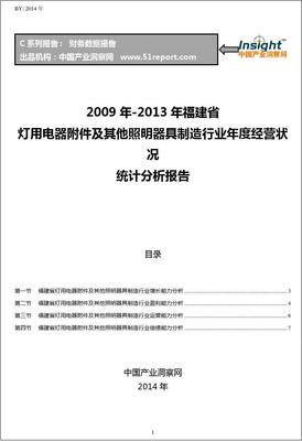 2009-2013年福建省灯用电器附件及其他照明器具制造行业经营状况分析年报